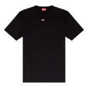 Zwarte T-shirts en Polos met D-patch Diesel , Black , Heren