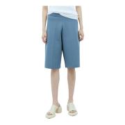 Gebreide Bermuda Shorts met Middenplooien Jil Sander , Blue , Dames