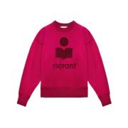 Contrast Logo Sweatshirt Geribbelde Manchetten Isabel Marant Étoile , ...