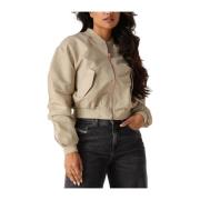 Beige Bomberjack voor vrouwen Summum Woman , Beige , Dames