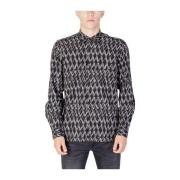 Katoenmix Lange Mouw Shirt Antony Morato , Black , Heren