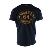 Blauw T-shirt cigarette fit voor heren Dsquared2 , Blue , Heren