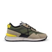 Retro-sportieve Pulsar Sneakers in Khaki Munich , Multicolor , Heren