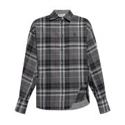 Grijze klassieke kraagshirt met zijsplit The Attico , Gray , Dames