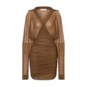 Bruine Tule Jurk Lange Mouwen Philosophy di Lorenzo Serafini , Brown ,...