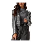 Pailletten blazer voor glamoureuze avonden Aaiko , Gray , Dames