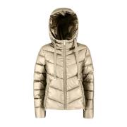 Korte Gewatteerde Hoodiejas Sand YES ZEE , Beige , Dames