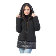 Zwarte Gewatteerde Hoodiejas YES ZEE , Black , Dames