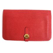 Pre-owned Leather wallets Hermès Vintage , Red , Dames