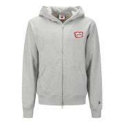 Hoodie met rits en logo print Icecream , Gray , Heren