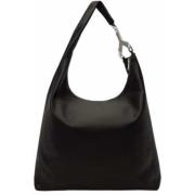 Zwarte leren Cerberus tas metalen sluiting Rick Owens , Black , Dames