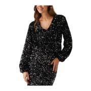 Zwarte Glitter Pailletten Blouse Yara Top Amaya Amsterdam , Black , Da...