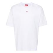 Witte T-shirts en Polos met D-patch Diesel , White , Heren