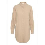 Klassieke Sand Shirt Tuniek Top Kaffe , Beige , Dames