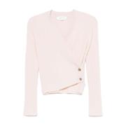 Roze Gebreide Trui Elegante Stijl Victoria Beckham , Pink , Dames