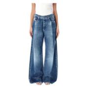 Middelblauwe Jeans met Distressed Finish Diesel , Blue , Dames