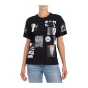 Moderne Grafische Print Korte Mouw T-shirt Emporio Armani , Black , Da...