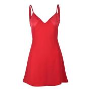 Rode V-hals Strappy Zomerjurk Costume National , Red , Dames