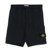 Blauwe Cargo Shorts met Elastische Taille Stone Island , Blue , Heren