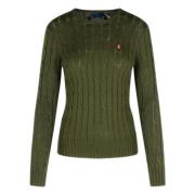 Groene Crew Neck Sweater met Pony Polo Ralph Lauren , Green , Dames