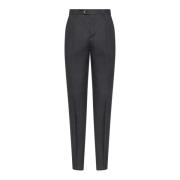 Grijze Wol Tapered Leg Broek Brunello Cucinelli , Gray , Heren