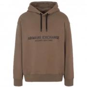 Khaki hoodie met zwart print Armani Exchange , Green , Heren