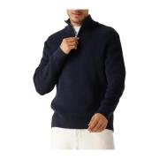 Blauwe Gebreide Half Zip Trui Selected Homme , Blue , Heren