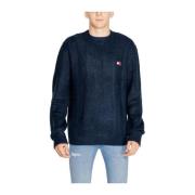 Blauwe Gebreide Trui Acryl Mix Tommy Jeans , Blue , Heren