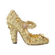 Gouden Bloemen Kristal Versierde Pumps Dolce & Gabbana , Yellow , Dame...