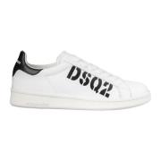 Leren Logo Sneakers Dsquared2 , White , Heren