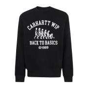 Zwart Wit Main Basics Sweatshirt Carhartt Wip , Black , Heren