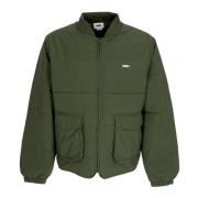 Groene donsjas met cargozakken Obey , Green , Heren