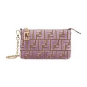 Roze reliëf FF-motief schoudertas Fendi , Pink , Dames