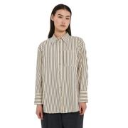 Gestreepte Open Rug Trekkoord Shirt Norr , Multicolor , Dames