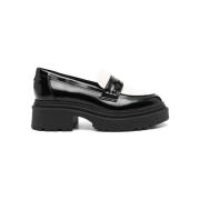 Elegante Leren Loafer Schoenen Guess , Black , Dames