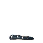 Leren Ballerina Flats met Hardware Versiering Chloé , Black , Dames