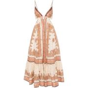 Beige V-Hals Jurk Mode Zimmermann , Multicolor , Dames