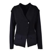 Stijlvolle Jas met Unieke Stofmix Malloni , Black , Dames