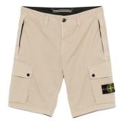 Cargo Bermuda Shorts Beige Stone Island , Beige , Heren