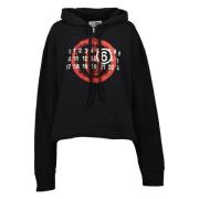 Zwarte hoodie met rode slangenprint MM6 Maison Margiela , Black , Dame...