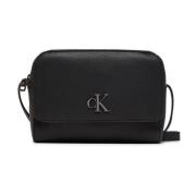 Compacte Faux Leren Handtas Calvin Klein Jeans , Black , Dames