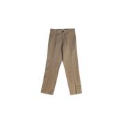 Slim Fit Chino Broek met Ruiterborduursel Burberry , Brown , Heren