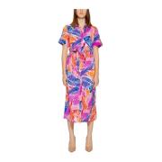 Multicolor Viscose Lange Jurk Damesmode Vila , Multicolor , Dames