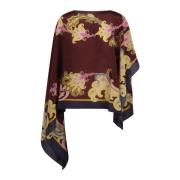 Zijden Paisley Print Poncho Fw24 Etro , Multicolor , Dames