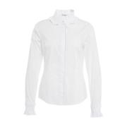 Blouse met ruchedetails en strassknopen Himon's , White , Dames