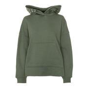 Hoodie met geborduurd logo en kangoeroezak Closed , Green , Heren