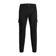 Zwarte Katoenen Slim Stretch Broek Jack & Jones , Black , Heren