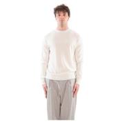 Contrast Rib Sweater Eleventy , White , Heren