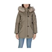 Groene Polyester Parka Jas Only , Green , Dames