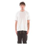 Contrast Rib Tee in Giza Katoen Eleventy , Beige , Heren